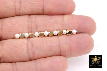 Gold and Silver Nugget Beads, Oval Spacer Beads, 4 mm, 6 mm